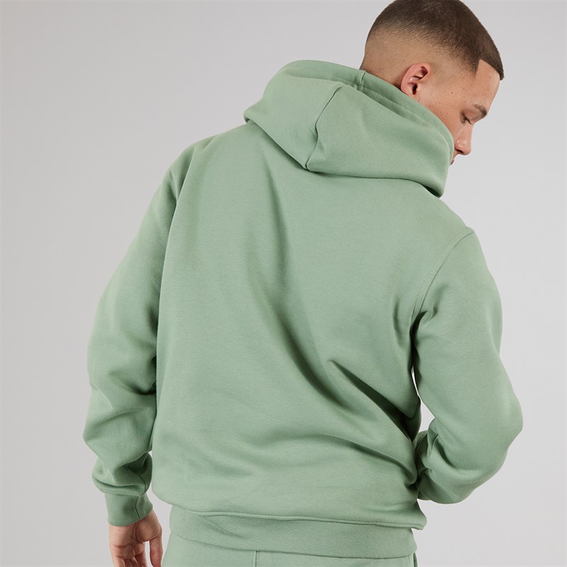 adidas Originals Mens Trefoil Essentials Hoodie Silver Green
