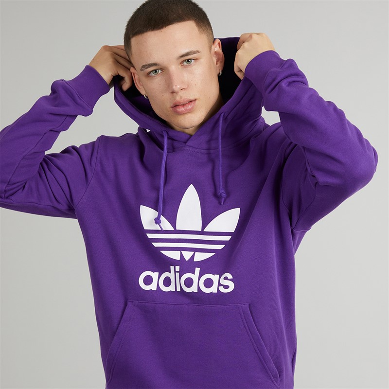 adidas Originals Mens Adicolor Classics Trefoil Hoodie Energy Ink