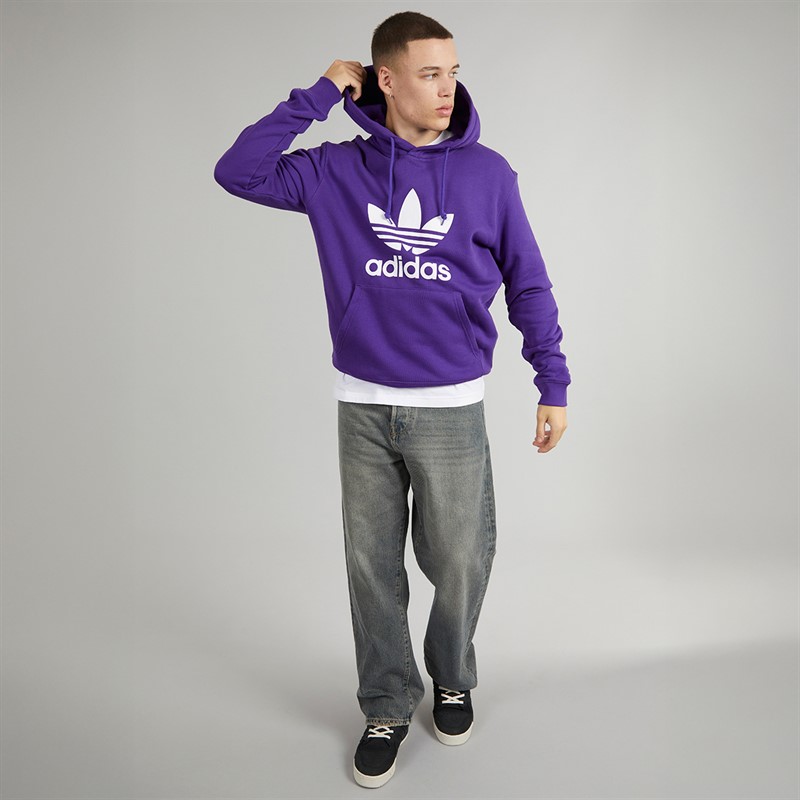 adidas Originals Mens Adicolor Classics Trefoil Hoodie Energy Ink