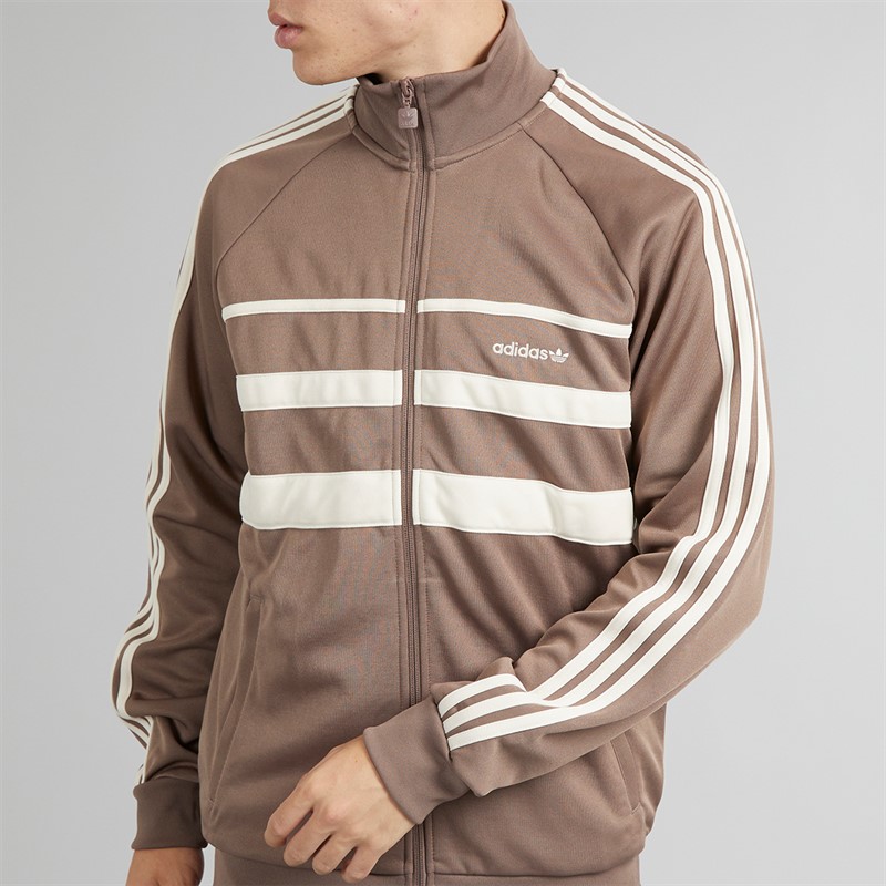 adidas Originals Mens Adicolor First Track Top Trace Brown/Wonder White