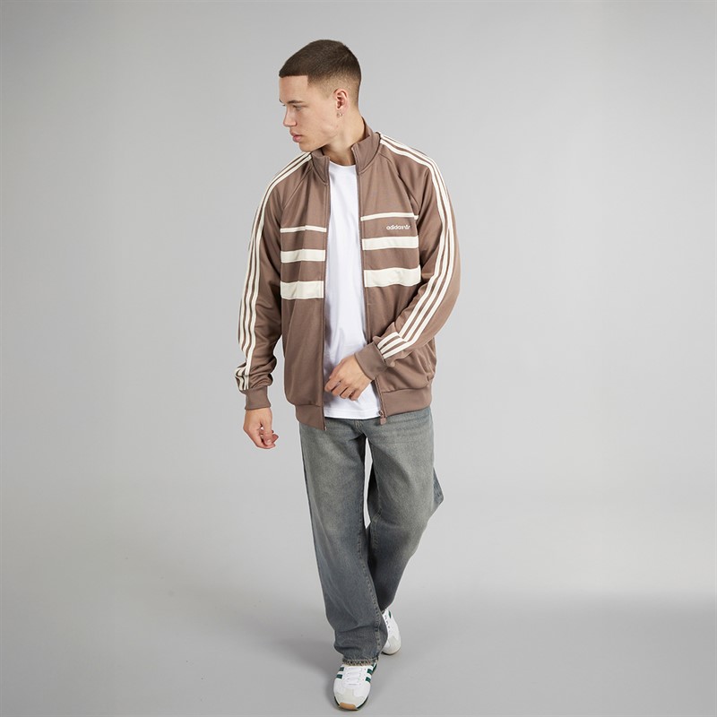 adidas Originals Mens Adicolor First Track Top Trace Brown/Wonder White