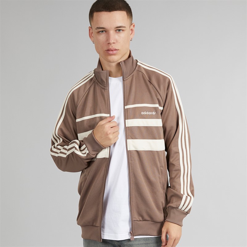 adidas Originals Mens Adicolor First Track Top Trace Brown/Wonder White