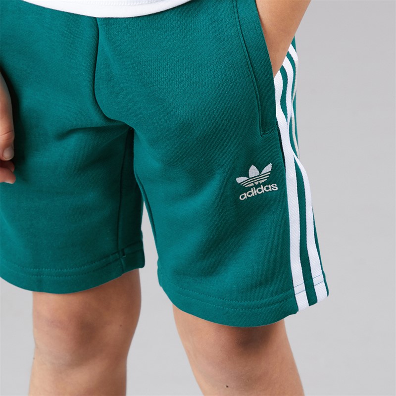 adidas Originals Junior Boys Adicolor Trefoil Graphic T-Shirt And Shorts Set Legacy Teal/White