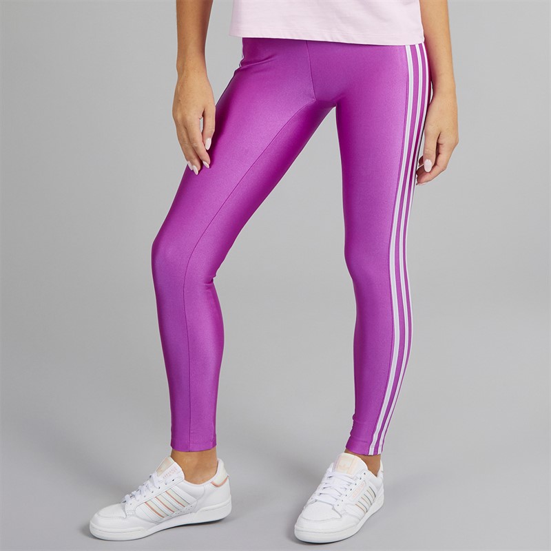 adidas Originals Womens Adicolor 3-Stripes Leggings Purple Burst