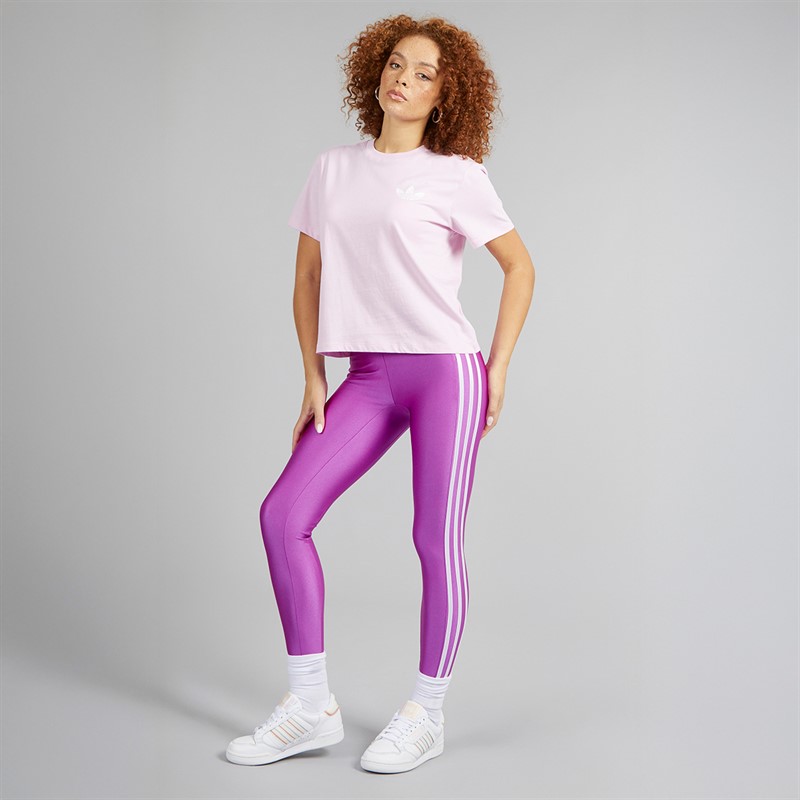 adidas Originals Womens Adicolor 3-Stripes Leggings Purple Burst