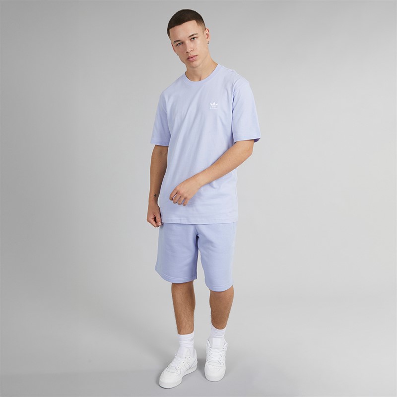 adidas Originals Mens Trefoil Essentials Sweat Shorts Violet Tone