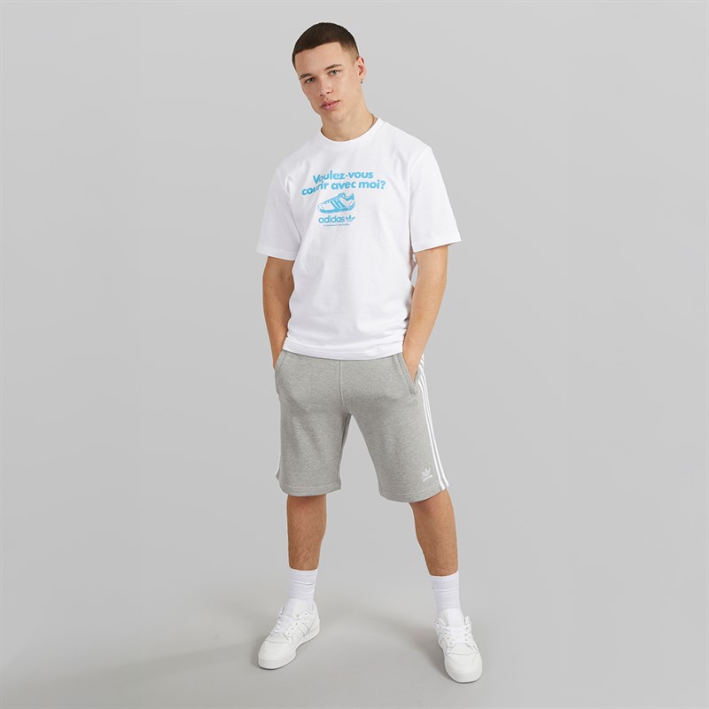 adidas Originals Mens Adicolor 3-Stripes Shorts Medium Grey Heather