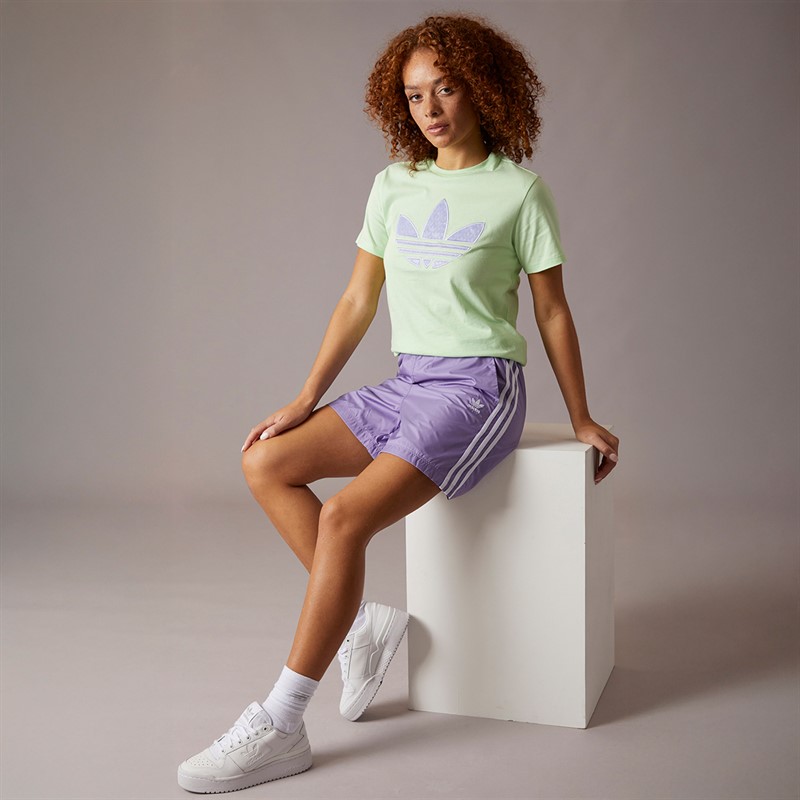 adidas Originals Womens Adicolor Classics Ripstop Long Shorts Magic Lilac
