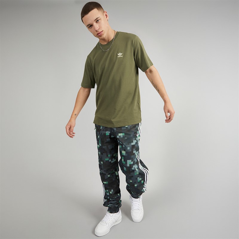 adidas Originals Mens Trefoil Essentials T-Shirt Olive Strata