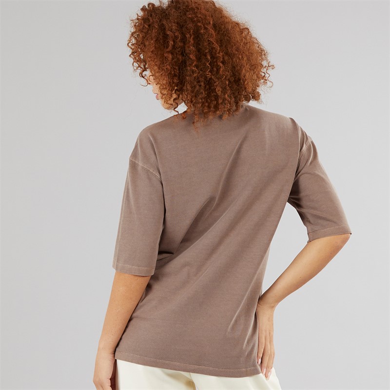 adidas Originals Womens Trefoil Essentials Oversized T-Shirt Trace Brown