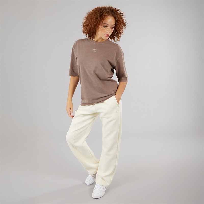 adidas Originals Womens Trefoil Essentials Oversized T-Shirt Trace Brown