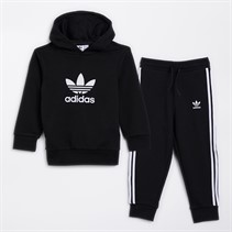 adidas Originals Infant Boys Adicolor Trefoil Hoodie And Jogger Set Black/White