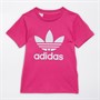 adidas Originals Infant Girls Adicolor Trefoil T-Shirt Semi Lucid Fuchsia