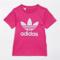 adidas Originals Infant Girls Adicolor Trefoil T-Shirt Semi Lucid Fuchsia