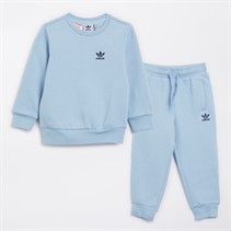adidas Originals Infant Boys Trefoil Essentials Crew Sweatshirt And Joggers Set Clear Sky