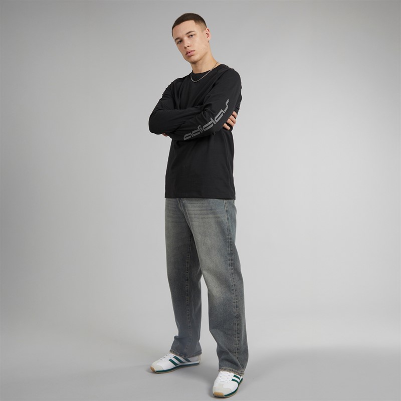 adidas Originals Mens Graphic Long Sleeve T-Shirt Black