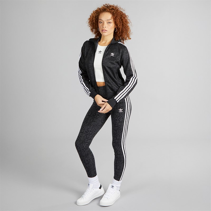 adidas Originals Womens Snake All Over Print Firebird Track Top Black/Multicolor