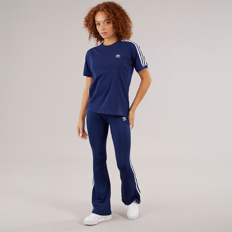 adidas Originals Womens Adicolor 3-Stripes T-Shirt Dark Blue