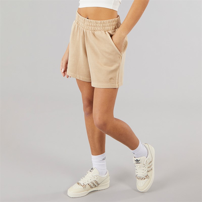 adidas Originals Womens Trefoil Essentials Plus Sweat Shorts Magic Beige