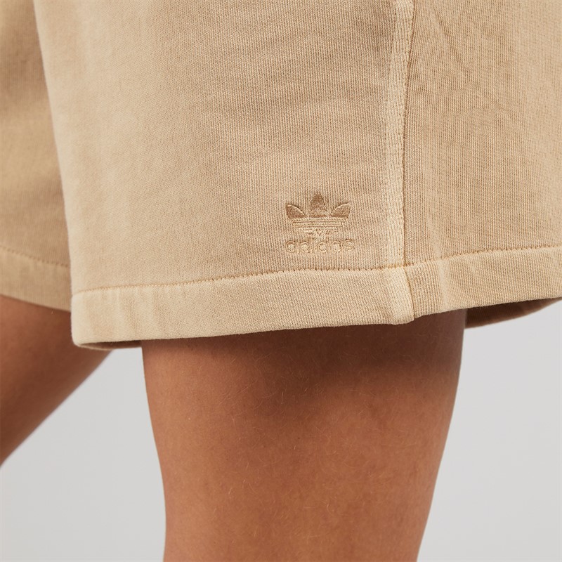 adidas Originals Womens Trefoil Essentials Plus Sweat Shorts Magic Beige