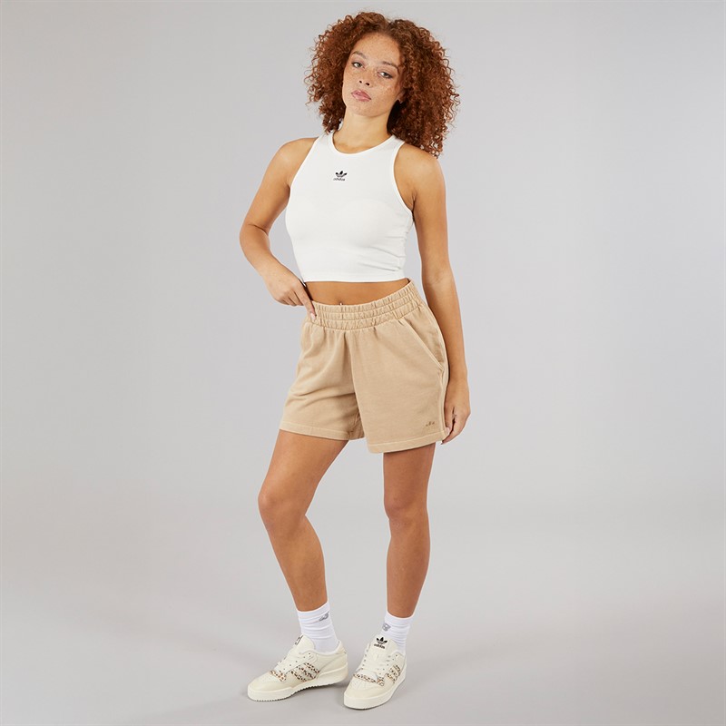 adidas Originals Womens Trefoil Essentials Plus Sweat Shorts Magic Beige