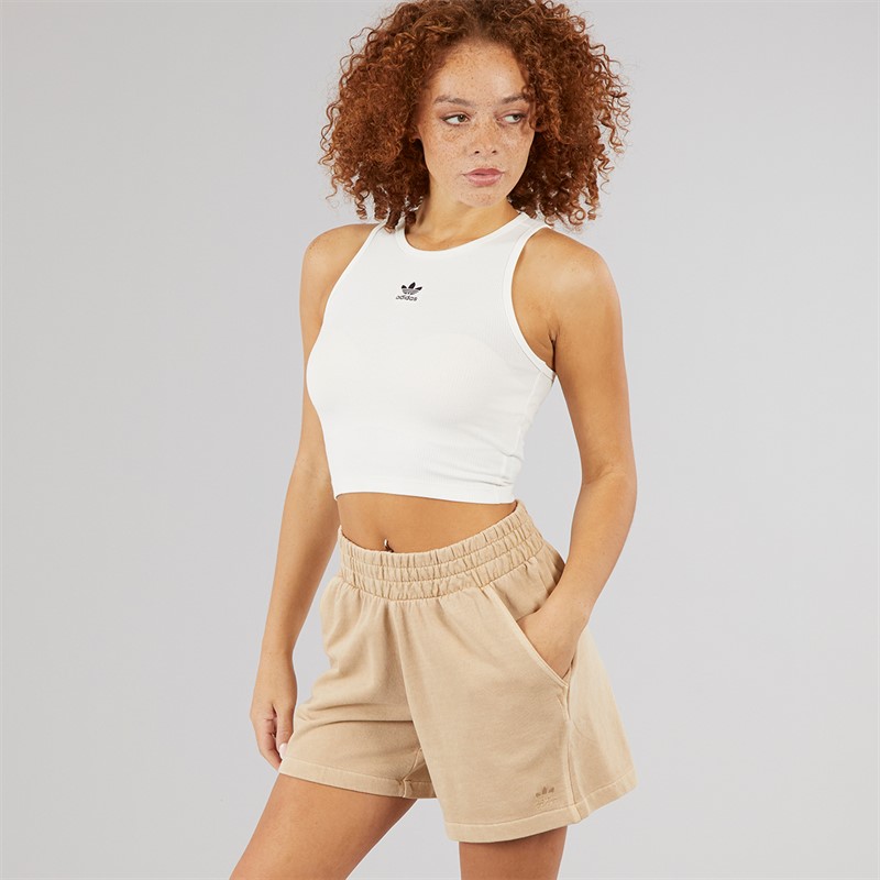 adidas Originals Womens Trefoil Essentials Plus Sweat Shorts Magic Beige