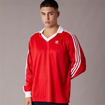 adidas Originals Mens Adicolor Pique Football Long Sleeve Jersey Better Scarlet