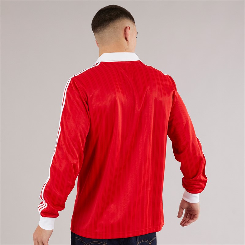 adidas Originals Mens Adicolor Pique Football Long Sleeve Jersey Better Scarlet
