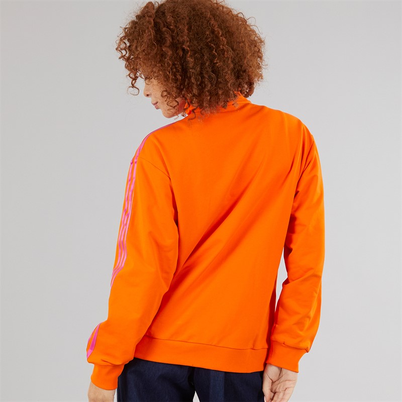 adidas Originals Womens Colorblock Track Top Orange/Semi Lucid Fuchsia
