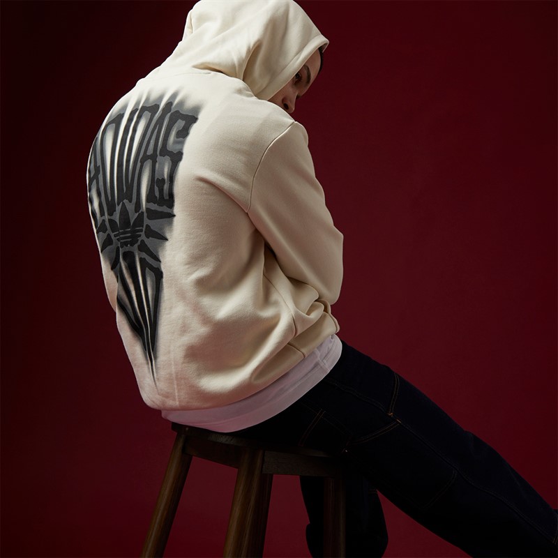 adidas Originals Mens Skeleton Graphic Back Hoodie Wonder White