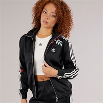 adidas Originals Womens Graphic Floral Firebird Track Top Black
