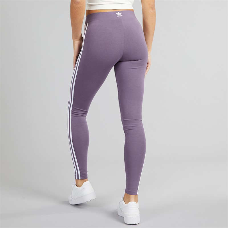 adidas Originals Womens Adicolor 3-Stripes Tight Leggings Shadow Violet/White