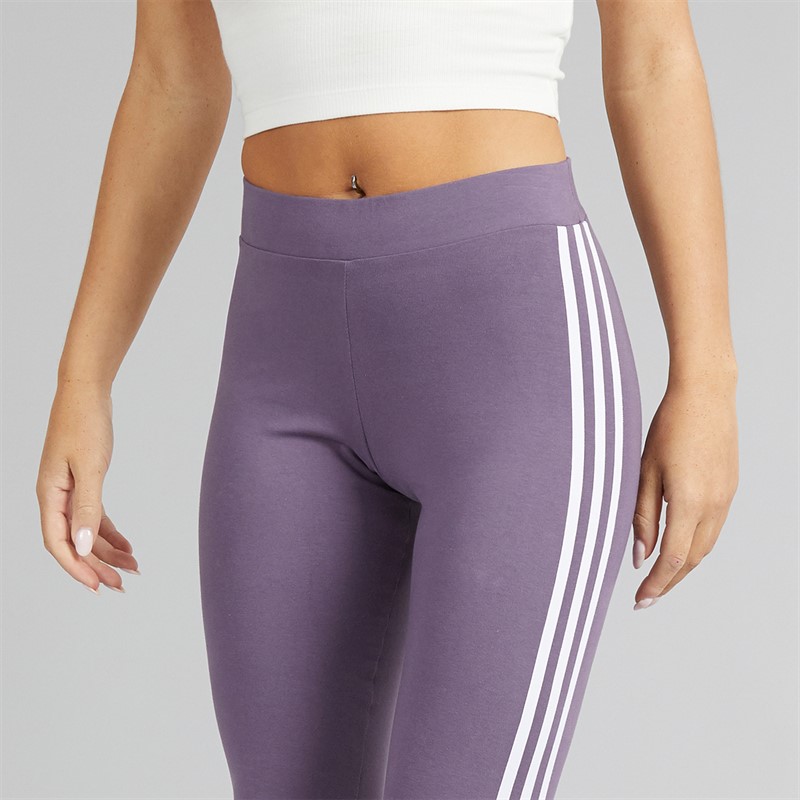 adidas Originals Womens Adicolor 3-Stripes Tight Leggings Shadow Violet/White