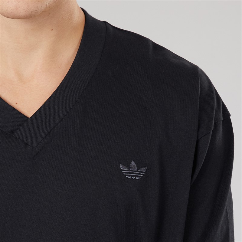 adidas Originals Mens Front 3-Stripes T-Shirt Black