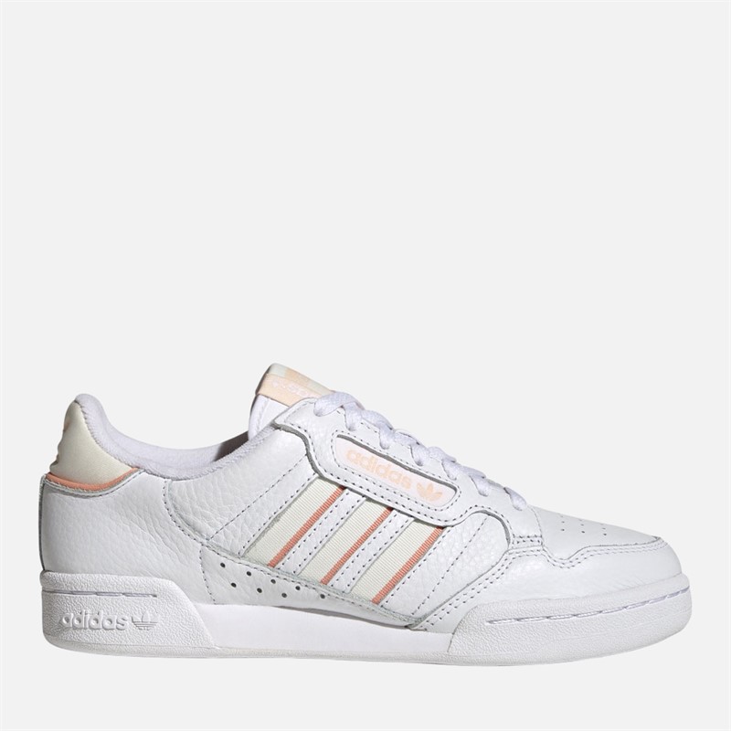 adidas Originals Womens Continental 80 Stripes Trainers Cloud White/Off White/Bliss Orange