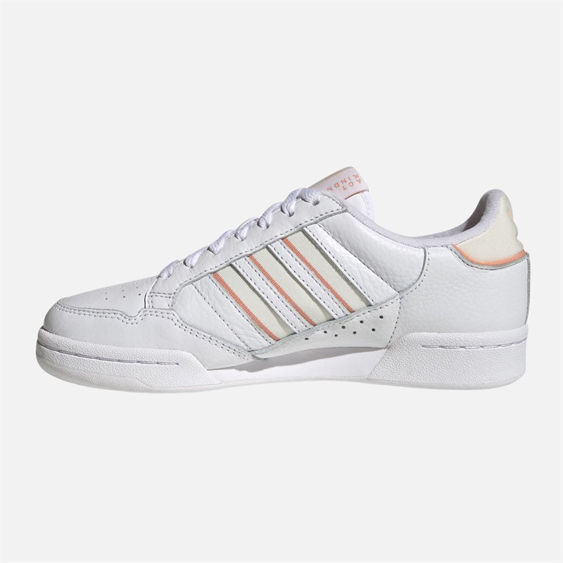 adidas Originals Womens Continental 80 Stripes Trainers Cloud White/Off White/Bliss Orange