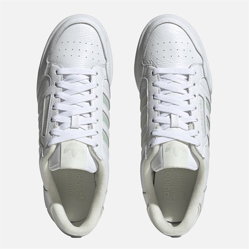 adidas Originals Mens Continental 80 Stripes Trainers Cloud White/Linen Green/Off White