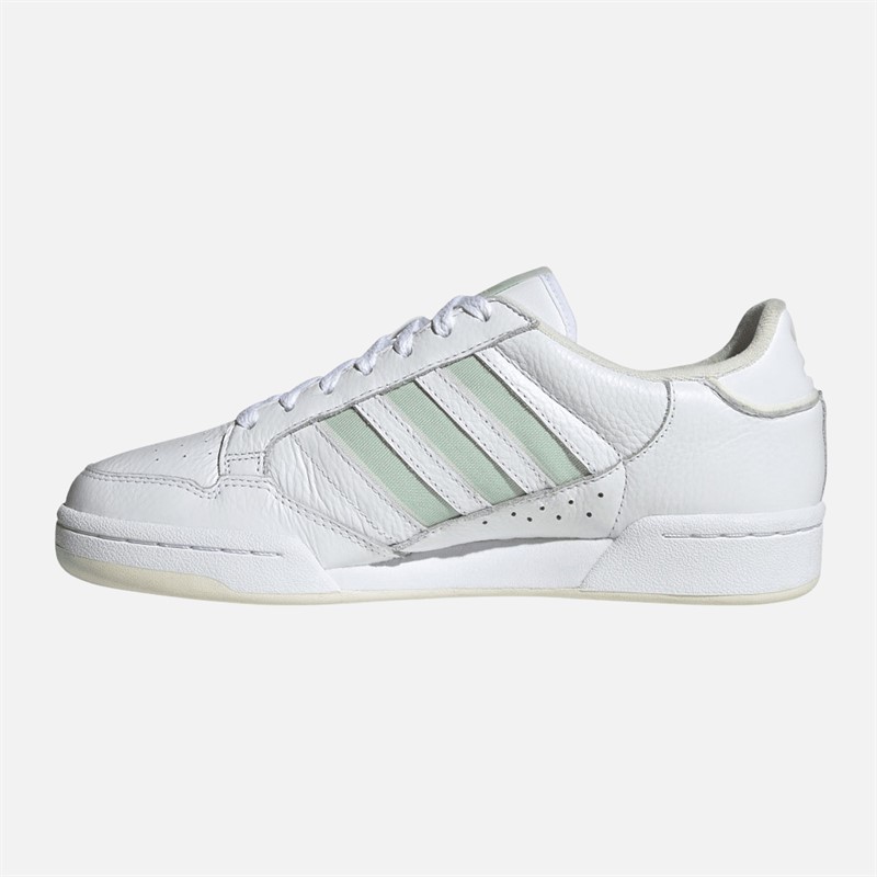 adidas Originals Mens Continental 80 Stripes Trainers Cloud White/Linen Green/Off White