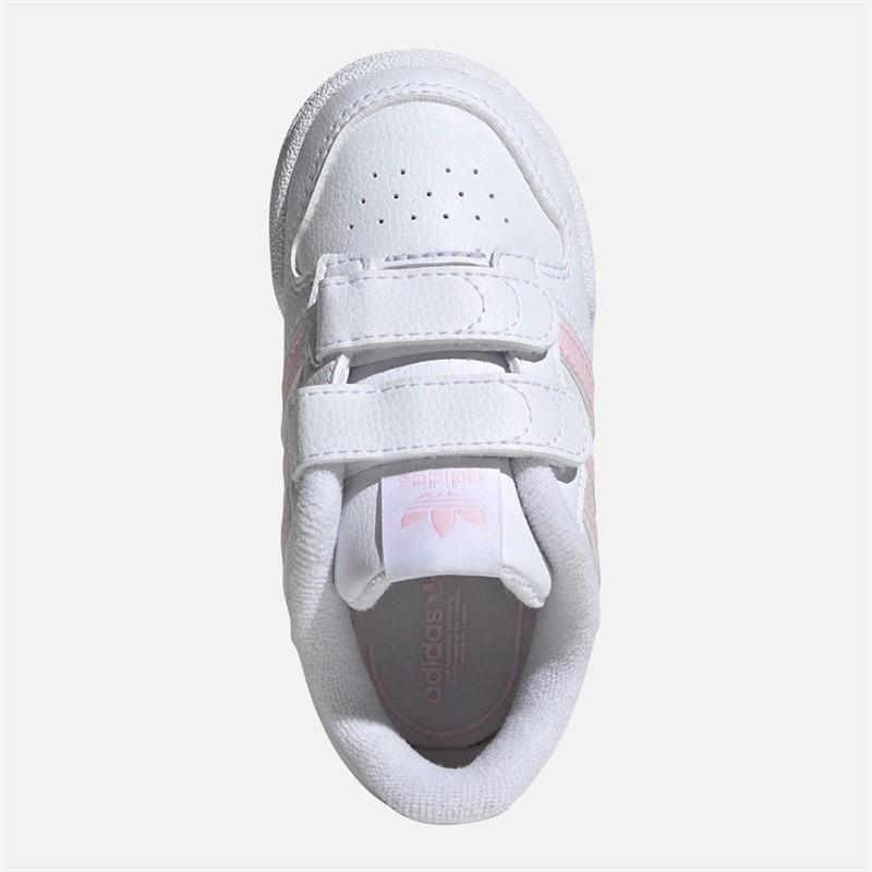 adidas Originals Infant Girls Team Court 2.0 STR Trainers Cloud White/Clear Pink/Cloud White