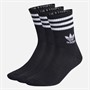 adidas Originals Mid Cut 3-stripes Three Pack Crew Socks Black