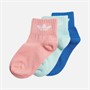adidas Originals Kids Mid Ankle Three Pack Socks Semi Pink Spark/Blue/Semi Flash Aqua