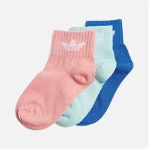 adidas Originals Kids Mid Ankle Three Pack Socks Semi Pink Spark/Blue/Semi Flash Aqua