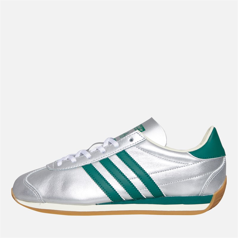 adidas Originals Womens Country OG Trainers Silver Metallic/Collegiate Green/Cream White
