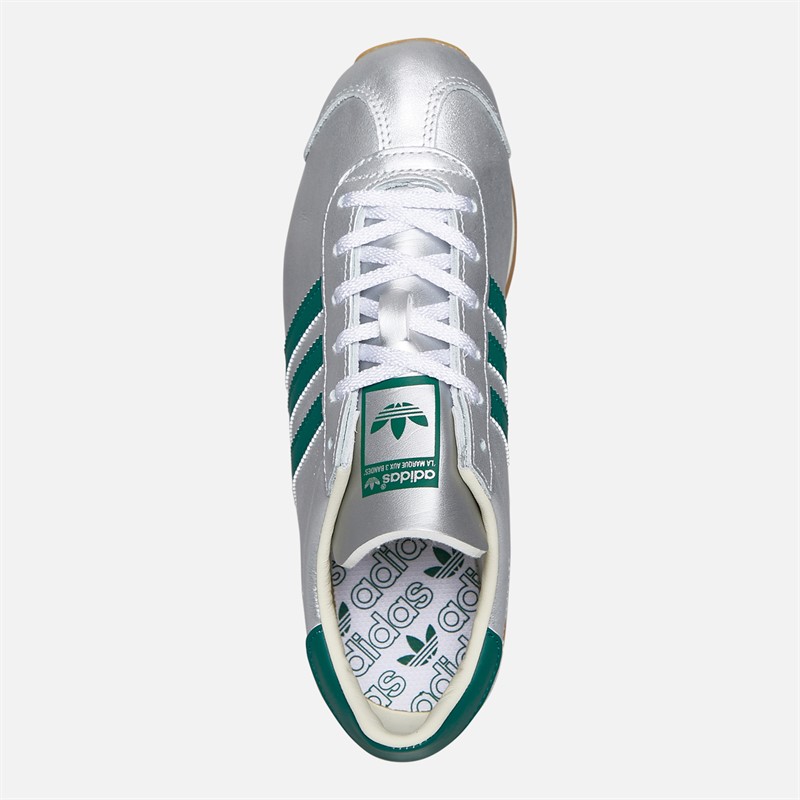 adidas Originals Womens Country OG Trainers Silver Metallic/Collegiate Green/Cream White