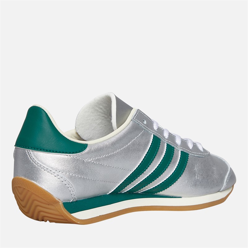 adidas Originals Womens Country OG Trainers Silver Metallic/Collegiate Green/Cream White