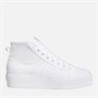 adidas Originals Womens Nizza Platform Mid Trainers Cloud White/Cloud White/Cloud White