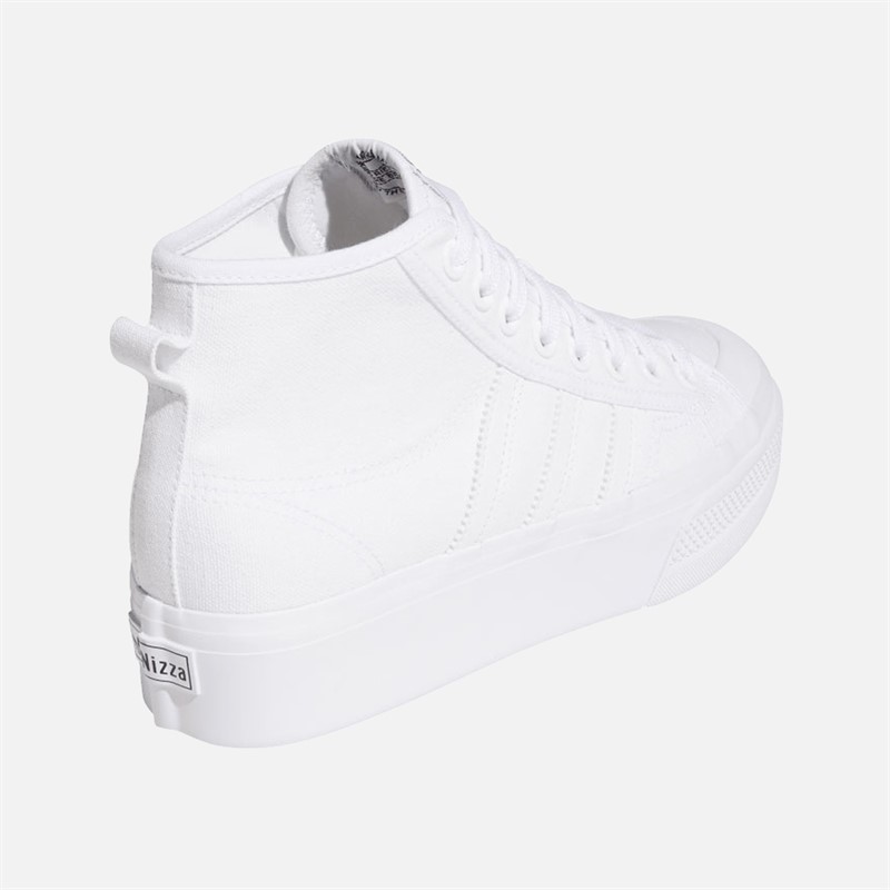 adidas Originals Womens Nizza Platform Mid Trainers Cloud White/Cloud White/Cloud White