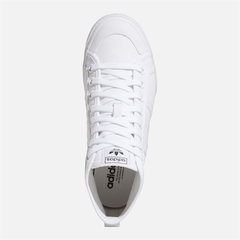 adidas Originals Womens Nizza Platform Mid Trainers Cloud White/Cloud White/Cloud White