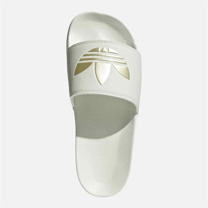 adidas Originals Womens Adilette Lite Sliders Ivory/Gold Metallic/Ivory