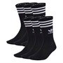 adidas Originals Three Stripes Six Pack Crew Socks Black